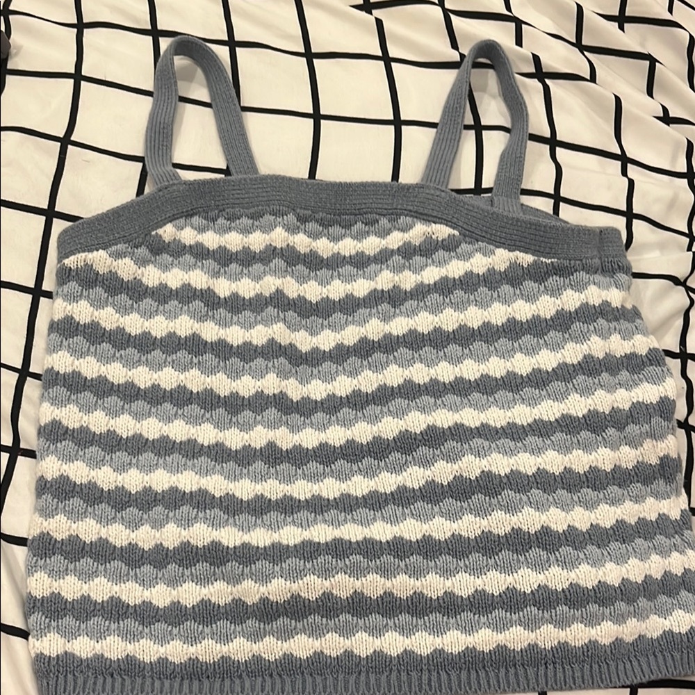 Abercrombie Kids Blue and White Striped Tank Top